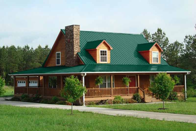 rumah atap spandek warna hijau