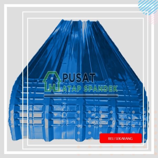 atap spandek lengkung warna biru