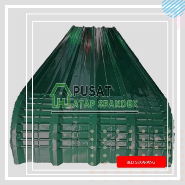 atap spandek lengkung warna hijau